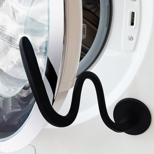 Levoshua Front Load Washer Door Prop with Flexible Hose - Black