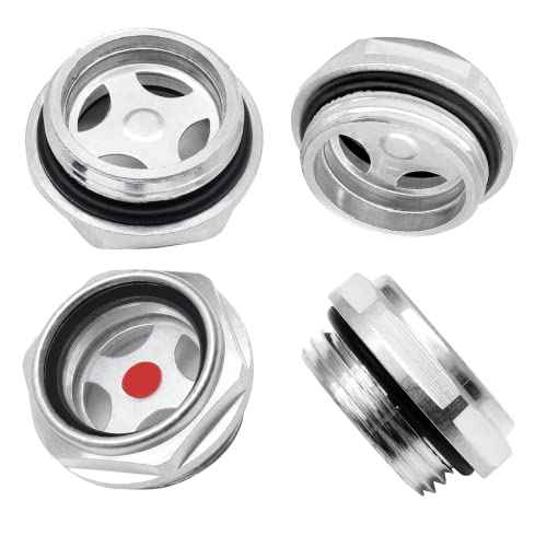 4Pcs Air compressor Oil Sight Glass 1 Inch NPT Oil Liquid Level Gauge Male Threaded Aluminum Alloy Oil Indicator Window For Air Compressor Gearbox Tan