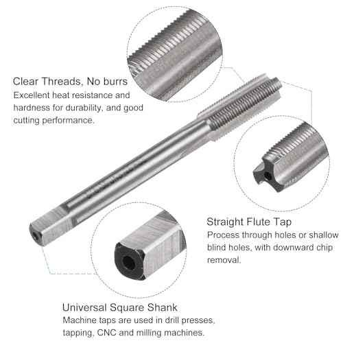 uxcell Tap and Drill Bit Set, 5/16-36 UNS Thread Tap & 9/32" Black Oxide Twist Drill Bit, Straight Flute Tap Tapping Threading Repair Tool Kit