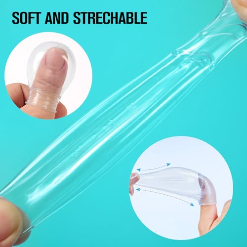 Waterproof Toe & Finger Cover ? Durable Shower Sleeves for Bathing, Pedicures, Manicures, Nail Care ? Comfort-Fit Waterproof Sleeves for Toes & Fingers(4 Large)