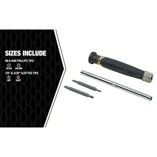 Southwire SD4N1P 4-in-1 Precision Screwdriver with Phillips and Slotted Bits