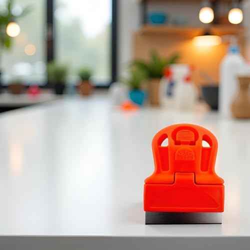 Orange Mini Razor Scrapers, Mini Plastic Handle Steel Blade Window Paint Scraper, Wallpaper Sticker Decal Residue Label Removal, Putty Knives