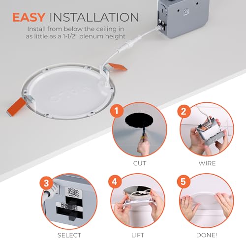 HALO HLB Canless 6 Inch LED Recessed Lighting 5CCT Dimmable, Model 1