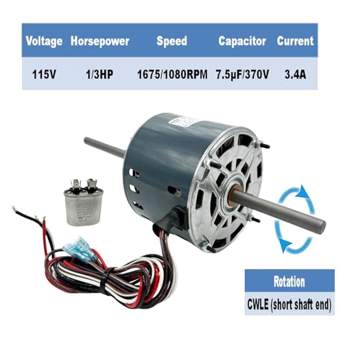 RV AC Fan Motor Replacement 1/3HP 2-Speed for & Fasco Models