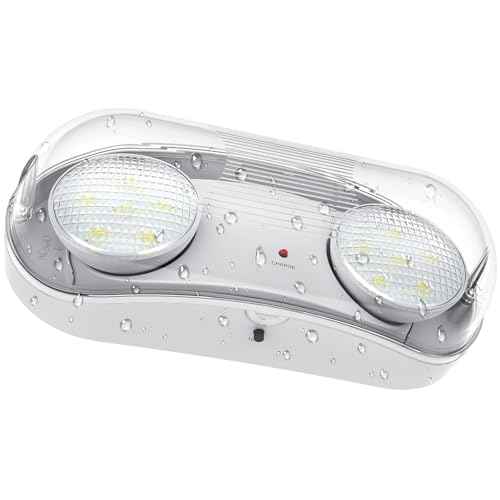 Outdoor Emergency Light with Battery Backup, Exterior Emergency Exit Lights Hardwired, Wet Location LED Egress Lights, Waterproof Commercial Emergency Lighting Fixture, 120-347V, UL Listed(1 Pack)