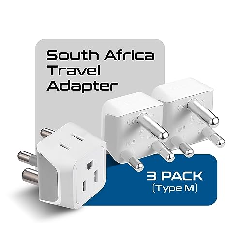 Ceptics South Africa & Namibia Travel Adapter Plug Type M Cream White 3 Pack