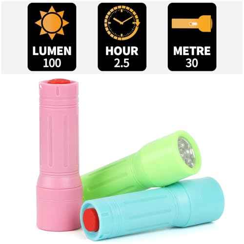 9-LED Mini Flashlight 6-Pack, Small Multicolor Flashlights with Lanyard, 18 AAA Batteries Included, for Hurricane Supplies, Christmas Gifts Stocking Stuffers