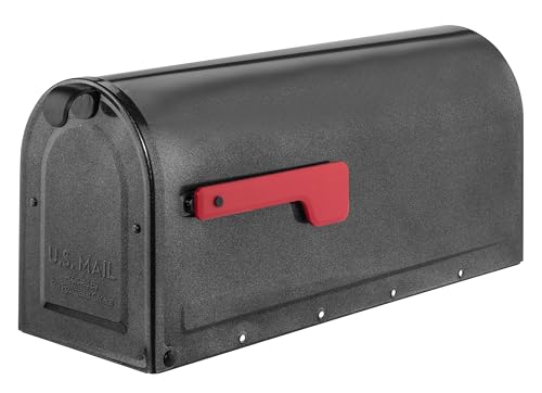 Architectural Mailboxes MB1 Medium Pewter Post-Mounted Mailbox - Rust-Resistant, USPS Approved