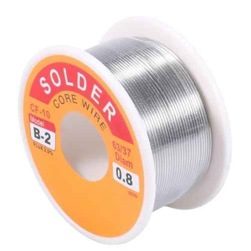 63/37 Tin-Lead Rosin Core Solder Wire for Electrical Soldering, Flux Content 2%, 0.8mm, 100g(Net 80g)