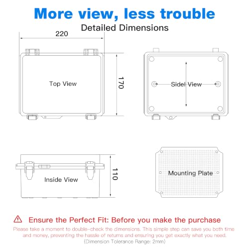 Outdoor Waterproof Electrical Junction Box IP67, Clear Cover, 8.7x6.7x4.3 Inches