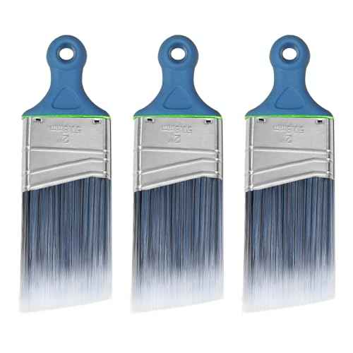 Wesquer Paint Brushes Short Handle Paint Brush for Painting Walls Stain Wood Small Areas Cutting and Trim Works Home Improvement Paint Supplies 3 Pack