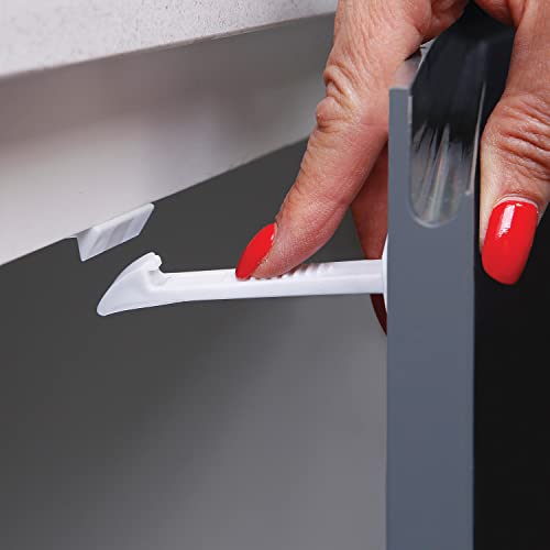 Dreambaby Adhesive Safety Latches for Drawers & Cabinets, White, 8 Count