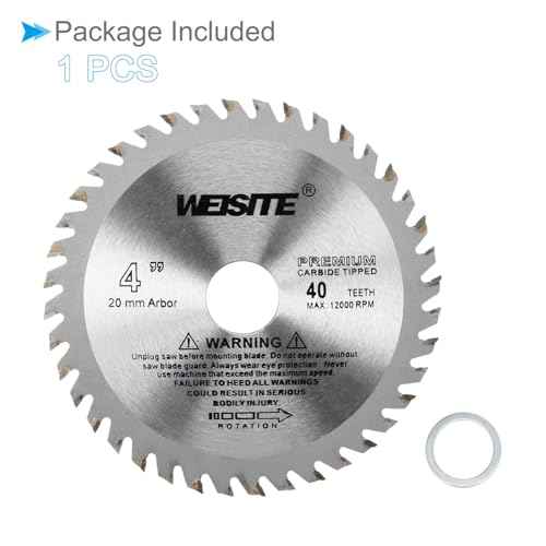 Circular Saw Blade, 4" Outer Dia 40 Teeth 5/8" Arbor, Wood Tungsten Carbide Tipped () Slitting Saw - (Applications: for Wood Cutting)