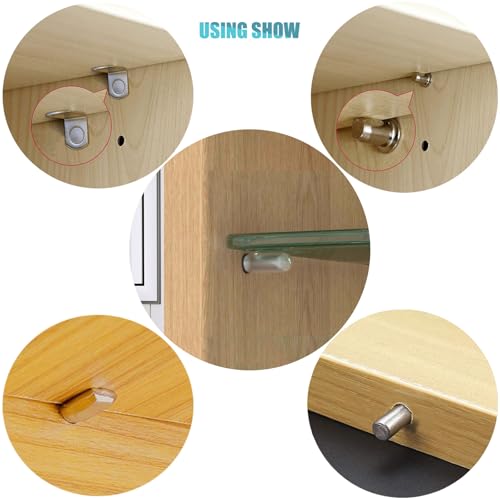 Cerpourt Silver Shelf Pins Pegs Kit - 144 Pcs Metal Support Supports with Rubber Covers for Cabinets & Shelves