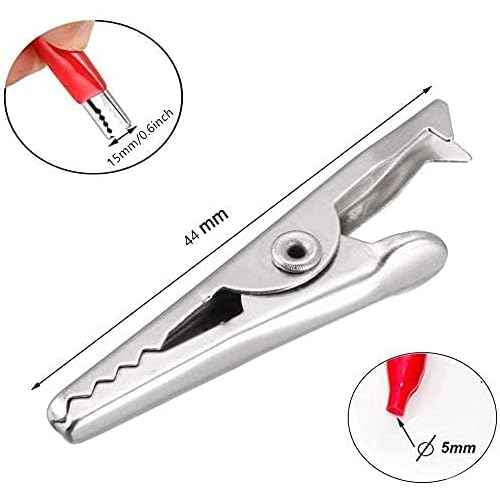 Alligator Clips Black Red Soft Insulated Boots Covered Test Lead Clamp 20 Pcs1.7''/44mm