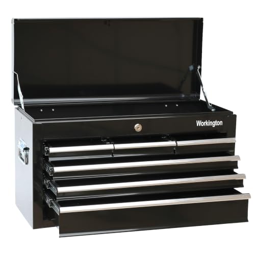Workington 24" 6-Drawer Portable Metal Tool Chest Cabinet with Ball Bearing Slides - Black