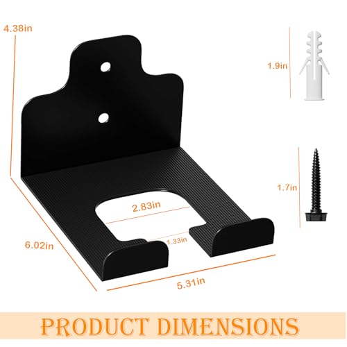 2 PCS Garage Organizer Trimmer Rack, Wall Mounted Tool Hanger for Grass Trimmer, Hedge Trimmer, Weed Whackers & Garden Tools ? Heavy Duty, Space-Saving, Anti-Rust Storage Rack for Garage & Home
