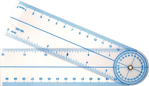 Westcott 7-Inch Goniometer Protractor with 12-Inch Arm, Quick Angle Tool