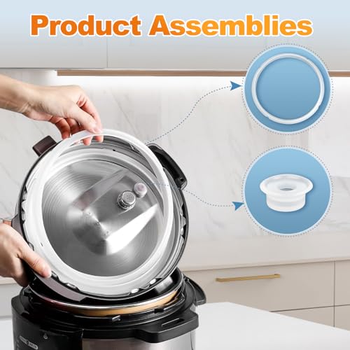 Vipdrive 3-Pack 6 Qt Silicone Instant Pot Replacement Sealing Rings - Clear, Food-Grade Gaskets