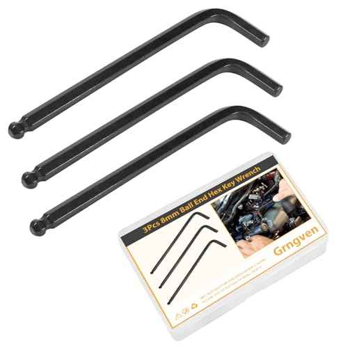 8mm Ball End Allen Wrench, L Shaped Long Arm Cr-V Metric Hex Key for Bike Repair, Furniture Assembly, Motorcycle Maintenance