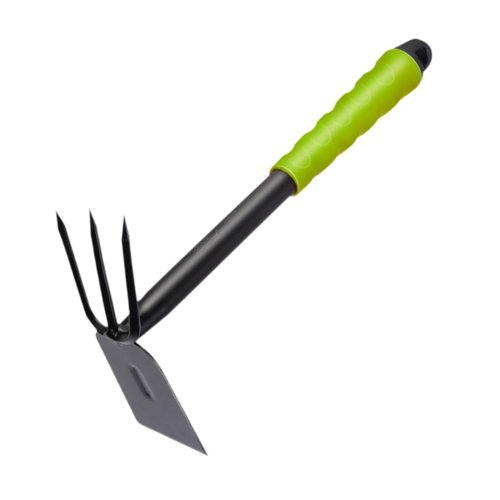 MYCENSE Hoe and Cultivator Hand Hoe Tiller Heavy Duty 2 in 1 Garden Rake Hand Tool for Tilling Lawn Planting Gardening Cultivating
