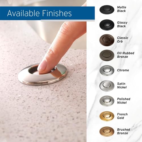 InSinkErator Matte Black Push SinkTop Switch Button for Garbage Disposal