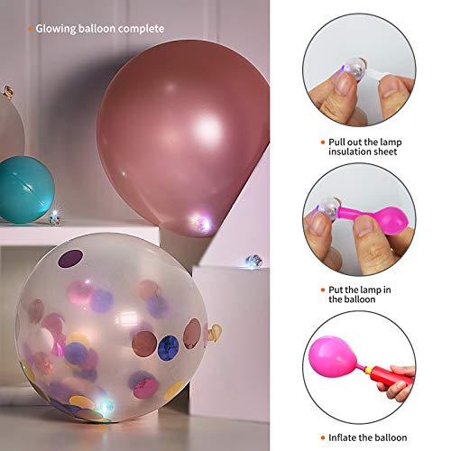 Aogist 100pcs White Balloon LED Lights Waterproof Mini Battery-Powered Decorative Lamps for Party Wedding Christmas Halloween