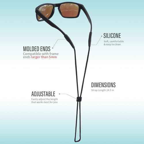 Eye Glasses Holder Strap - Sunglasses Straps Cords for Men Women Kids - Eyeglass Holders Around Neck - Eyewear String Lanyard Retainer - 2 PCS£¨Black