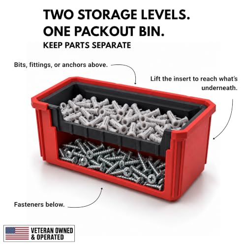 STD. ISSUE Black Nesting Bin Inserts (3-Pack) for Milwaukee PACKOUT 48-22-8430/8435 – Bins Only