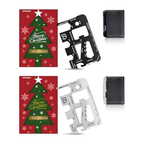 Stocking Stuffers for Adults Men Women, Gifts for Men, 2 Pack 20 in 1 Wallet Credit Card Multitool, White Elephant Christmas Gifts, Mens Stocking Stuffers for Him, Boys, Husband, Dad