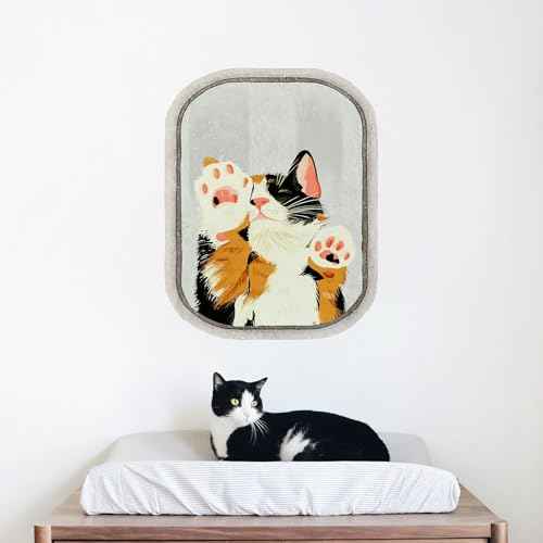 Cat Wall Sticker 15.7x19.6in Trapped Cat in The Window Peel and Stick Wall Decal for Kids Room Funny Vinyl Animal DIY Wall Art Decor for Kids, Cats Lover, Bedroom, Living Room