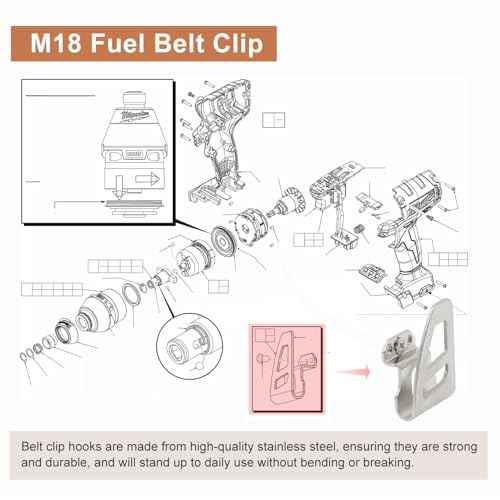 6 Pack 42-70-2653 M18 Fuel Belt Clip/Hook for Work Tool 2604-20, 2604-22, 2604-22CT, 2797-22