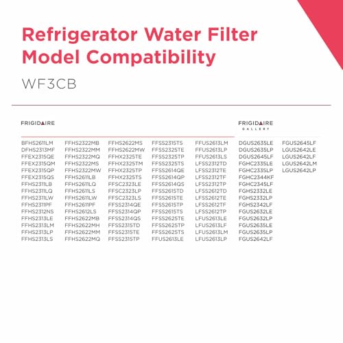 Frigidaire WF3CB Refrigerator Water Filter Replacement - Pack of 1, White