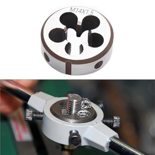M14 x 1.5 Metric Thread Tap and Die Set, M14 x 1.5mm High-speed Steel Machine Tap Die Set Right Hand Tap and Round Thread Die