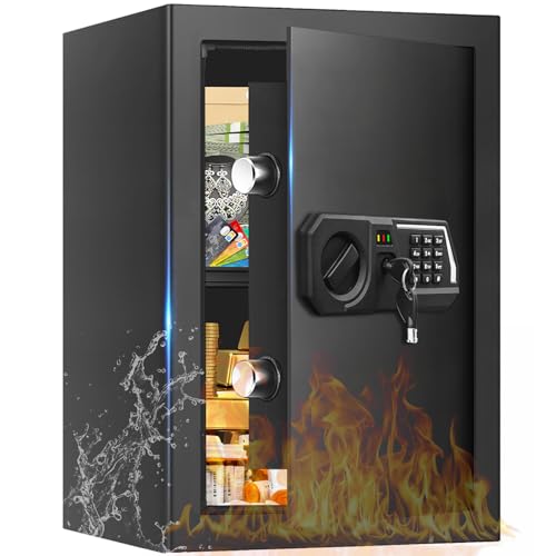 Tipiyajo 3.4Cuft Large Digital Fireproof Waterproof Home Safe Box, Programmable Keypad