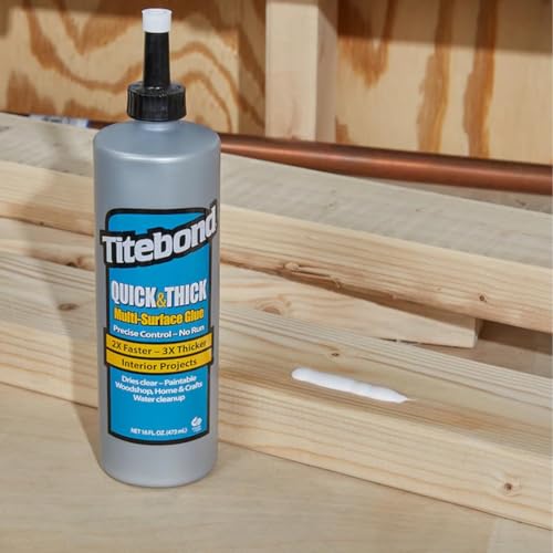 Titebond Quick & Thick Multi-Surface White Glue 16 Oz. Fast Dry, Strong Bond