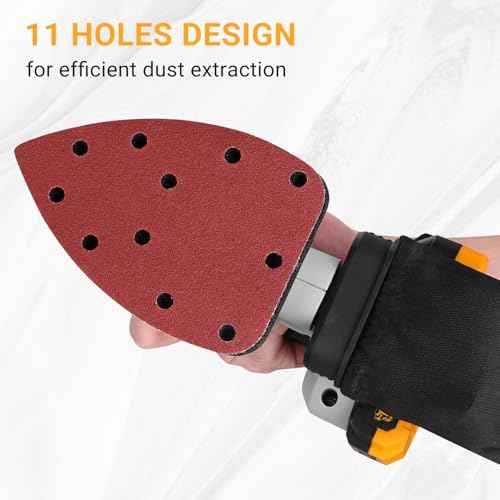 Sandpaper Sanding Discs Set: DEKOPRO 50 PCS Mouse Detail Sander Sandpaper Include 40,80,120,180,240 Grit