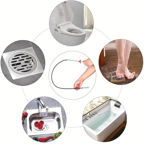 Domejo 79-Inch Flexible Drain Snake Clog Remover for Household Pipes