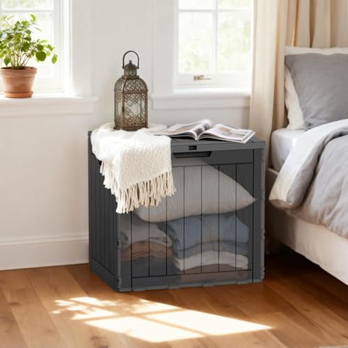 Lockable 35 Gallon Waterproof Outdoor Deck Storage Box Black - Patio Organization