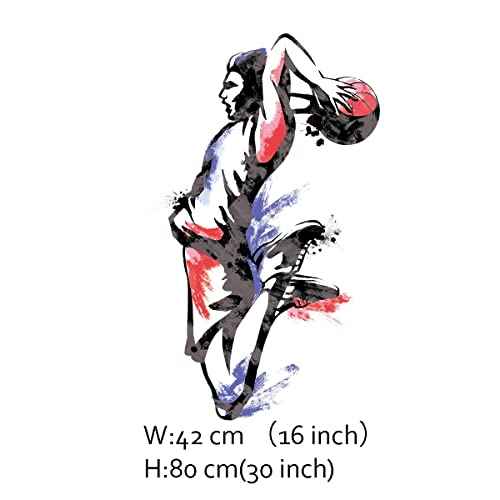 Runtoo Basketball Player Wall Art Decal Slam Dunk Sports Wall Stickers Teens Boys Bedroom Gym Decor