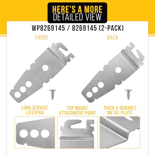 PartsBroz WP8269145 2-Pack Dishwasher Bracket for Whirlpool/Kenmore/KitchenAid