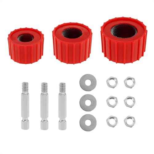 3-Size Copper Pipe Cleaner Kit for Drill, External Cleaner for 1/2", 3/4", 1" Copper & Steel Pipes with 1/4" Shank for Soldering