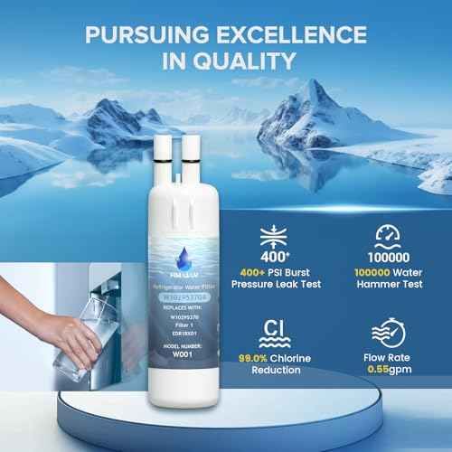 W10295370A Water Filter Replacement, Compatible with Everydrop Filter 1, Whirlpool EDR1RXD1, EDR1RXD1B, W10295370, WHR1RXD1, KAD1RXD1, P4RFKB2, P8RFWB2L, 46-9930, 46-9081 2PACK