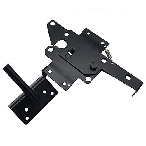 SANKINS Heavy-Duty Self-Locking Gate Latch Black for Wood & Metal Gates