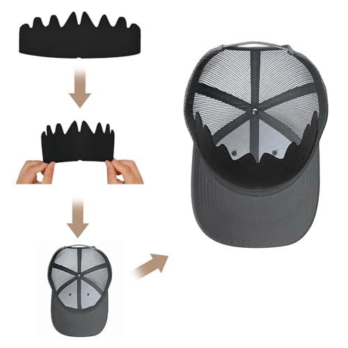 20 PCS Baseball Caps Inserts, Felt Reusable & Washable hat liners sweat protection,sweat liners for baseball caps,hat shaper, hat insert to keep shape, golf hat sweat liner(Black & White)