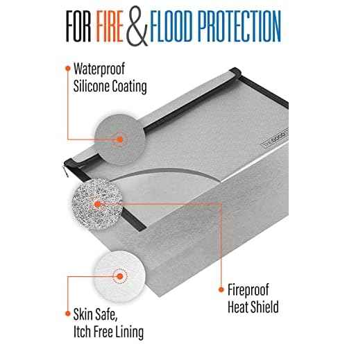 Fireproof Document Bag Envelope Size: 8" x 5" [2000¡ÆF UL Certified] Fireproof Cash Bags with Zipper Small Water and Fire Resistant Money Bag for Cash Storage, Fireproof Bags for Cash Fire Proof