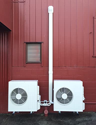 Plusluck White 3-Inch Wall Cover Line Cover Set for Mini Split PVC AC System