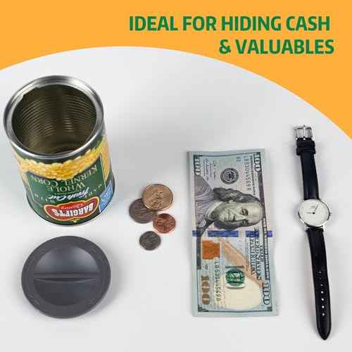 BarGifts Hidden Safe Fake Can with Hidden Compartment, Hidden Storage Keep Your Valuables Safe Like Money, Keys, and Jewelry- Corn