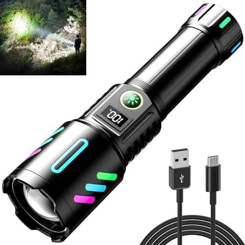 Rechargeable Flashlights 990,000 Lumens, Super Bright Flashlights with 5 Modes Adjustable, Waterproof Flashlight Powerful Flash Light for Home Camping Hiking Emergencies Gift