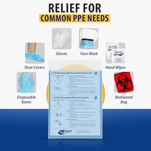 MFASCO 1 Pack Disposable Personal Protection First Aid Kit for Bodily Fluid Spill Cleanup